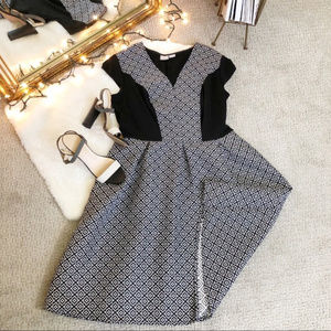 EShakti Black and White Dress